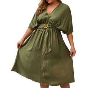 Button Front Swing Dress